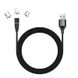 Кабель ColorWay Magnetic USB-Lightning + microUSB + USB-C Magnetic Data/Quick Charge, 2.4А, 1м, Black (CW-CBUU038-BK) CW-CBUU038-BK фото 1