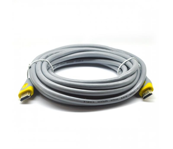 Кабель Merlion HDMI - HDMI V 2.0, (M/M), 10 м, Grey/Yellow (YT-HDMI(M)/(M)HSV2.0-10m/10125) пакет YT-HDMI(M)/(M)HSV2.0-10m/10125 фото