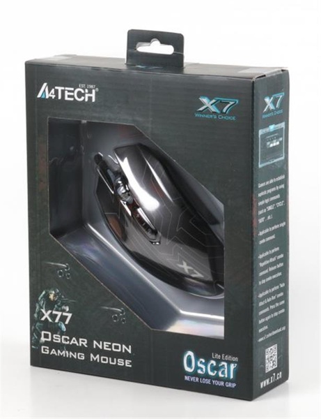 Мишка A4Tech X77 Oscar Neon Black USB X77 (Black) фото