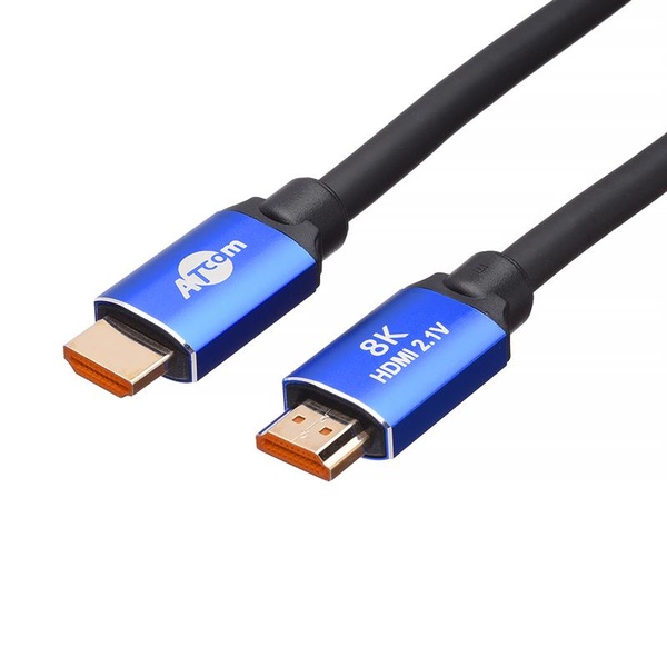 Кабель Atcom HDMI - HDMI V 2.1, (M/M), 2 м, Black/Blue (88888) 88888 фото