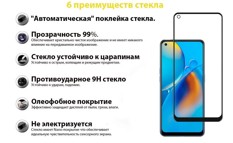 Захисне скло BeCover для Oppo A74 4G Black (706656) 706656 фото