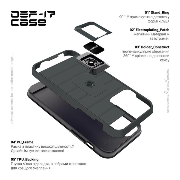 Чохол-накладка Armorstandart DEF17 для Apple iPhone 12/12 Pro Black (ARM61334) ARM61334 фото