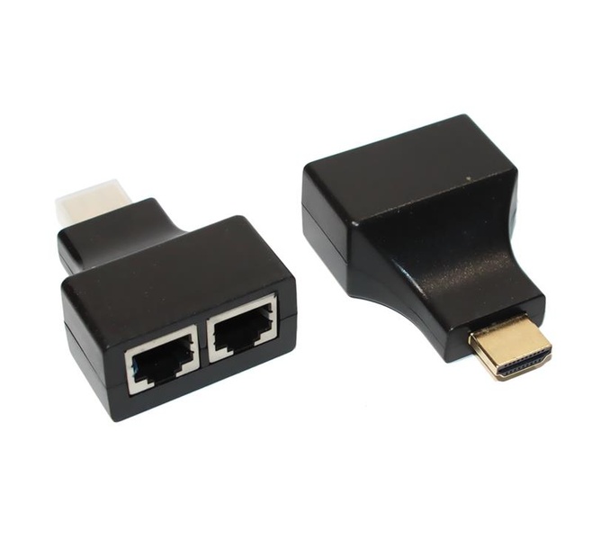 Адаптер Voltronic HDMI - 2хRJ-45 (M/F), Black (YT-SCPE HDMI/2P-30m720P/08516) YT-SCPE HDMI/2P-30m720P/08516 фото