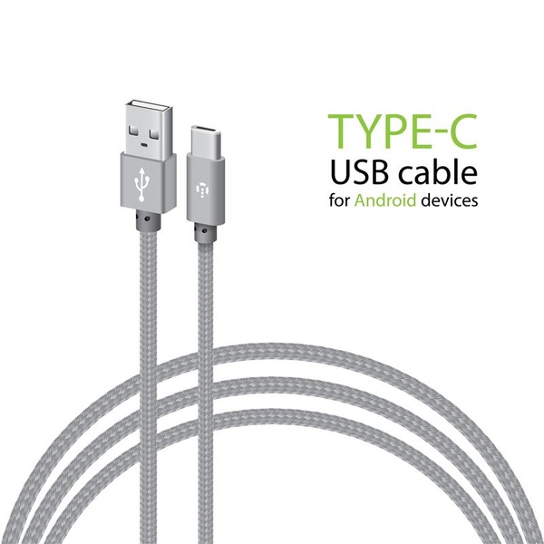 Кабель Intaleo CBGNYT2 USB-USB Type-C 2м Grey (1283126489143) 1283126489143 фото