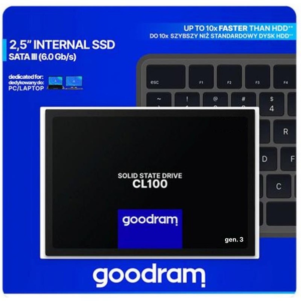 Накопичувач SSD 480GB GOODRAM CL100 GEN.3 2.5" SATAIII TLC (SSDPR-CL100-480-G3) SSDPR-CL100-480-G3 фото