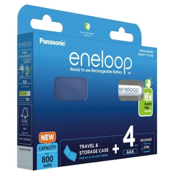 Акумулятори Panasonic Eneloop AAA NI-MH 800 mAh BL 4 шт+case BK-4MCDEC4BE фото