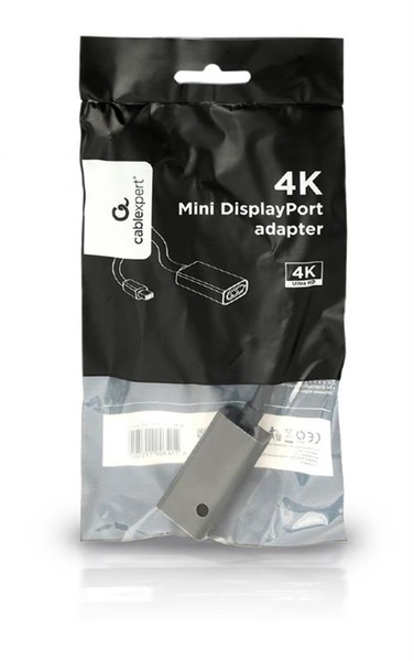 Адаптер Cablexpert mini DisplayPort - DisplayPort (M/F), 0.15 м, Black (A-mDPM-DPF4K-01) A-mDPM-DPF4K-01 фото