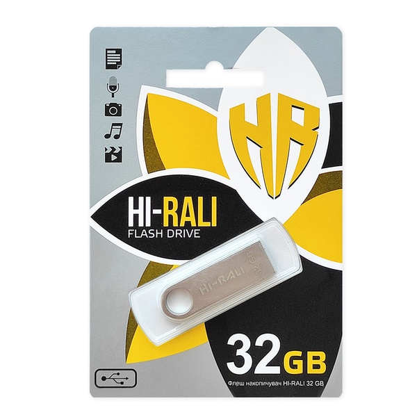 Флеш-накопичувач USB 32GB Hi-Rali Shuttle Series Silver (HI-32GBSHSL) HI-32GBSHSL фото