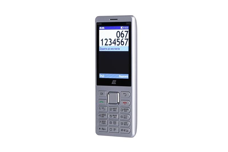 Мобiльний телефон 2E E280 2022 Dual Sim Silver (688130245227) 688130245227 фото