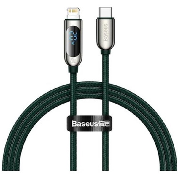 Кабель Baseus Display Fast Charging USB-C-Lightning, 20W, 1м Green (CATLSK-06) CATLSK-06 фото