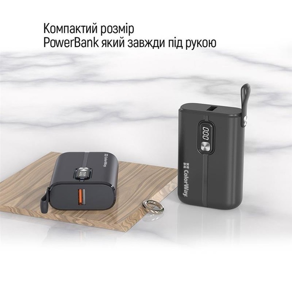 Універсальна мобільна батарея ColorWay Full Power 10000mAh Black (CW-PB100LPK2BK-PDD) CW-PB100LPK2BK-PDD фото