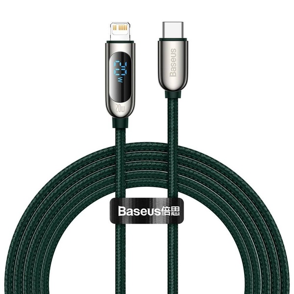 Кабель Baseus Display Fast Charging USB-C-Lightning, 20W, 2м Green (CATLSK-A06) CATLSK-A06 фото